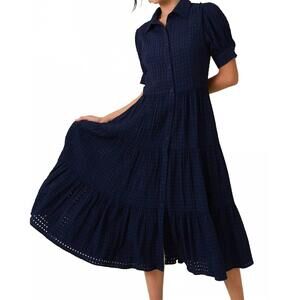 NEW SUNDAY EDITION madeleine button-down midi dress in navy
